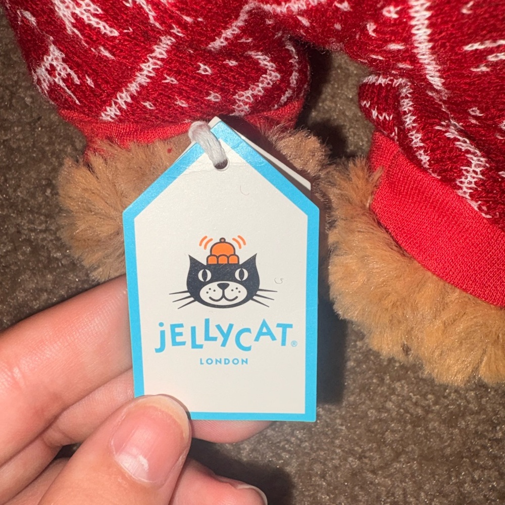 Jellycat Red and White Pajama Plush - Picture 2 of 3